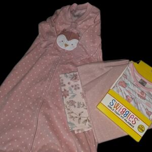 Pj Receiving Blanket Bundle w/ Carter's Pink Owl